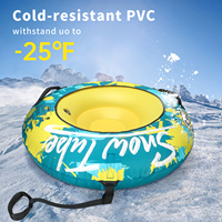 Anneau de ski gonflable en PVC Jouets de Noël Tube de neige de 33.5 pouces avec couverture Équipement de jeux d'hiver pour adultes et enfants Tube de neige en PVC