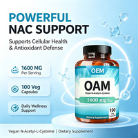 Complément Alimentaire Végétalien N-Acétyl-L-Cystéine 1600mg 100 Capsules Végétales