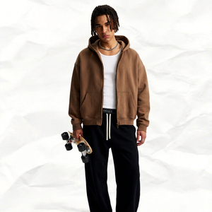 Nueva Sudadera con Capucha Casual de Primavera, Oversize, de Forro Polar Grueso, con Cierre, Mezcla de Algodón Suave, 370GSM, Ecológica, Estilo Urbano - Product Image 1