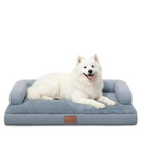 Lit orthopédique lavable pour chien avec coussin de soutien pour le cou, mousse alvéolée, doublure imperméable