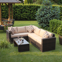 Moderne Buitenmeubelset, Roestbestendig Metalen Frame Tuinset Met PE Wicker Rattan Kussens voor Tuin & Patio