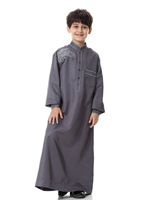 Nouvelle robe longue caftan pour enfants musulmans arabes, Jubba Thobe Abaya Kimono, vêtements islamiques pour enfants, robes longues, robe Dubaï arabe