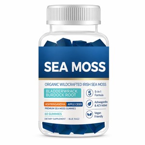 Gomitas <span class=keywords><strong>de</strong></span> Musgo Marino, Alga Marina Irlandesa, Raíz <span class=keywords><strong>de</strong></span> Bardana, Ashwagandha, Vinagre <span class=keywords><strong>de</strong></span> <span class=keywords><strong>Sidra</strong></span> <span class=keywords><strong>de</strong></span> <span class=keywords><strong>Manzana</strong></span>, 60 Unidades, Suplemento Vegano para Adultos, Mejora la Inmunidad, OEM - Product Image 2