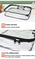 Sac à fermeture éclair en PVC transparent pour draps de lit, emballage en plastique avec logo personnalisé