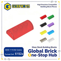 Gobricks Venta al por Mayor en Stock, Piezas de Ladrillos GDS-1115, Bloques de Construcción de Plástico ABS 6192a, Ladrillo Curvo 2x4 Doble Sin Pernos