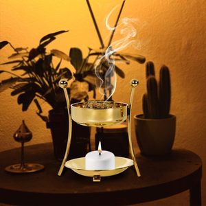 Quemador de incienso de latón para Yoga y meditación Fragancia para el hogar y purificador de aire Difusor de aromaterapia de metal para decoración de habitación - Product Image 4