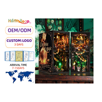 Hamaileon Custom Booknook La Maison Magique : Kit de puzzle 3D en bois sur le thème de l'étude du sorcier, avec lettres volantes et cage d'hibou, pour adultes