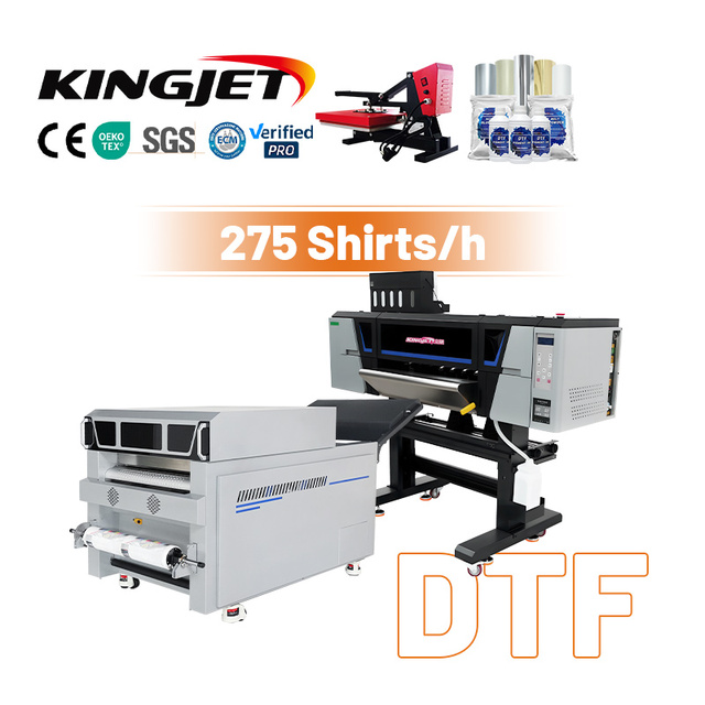 Kingjet Dtf Printer I3200 Xp600 60cm Dual Head Powder Shaker Impression Dtf A1 for Tshirt Printing Machine