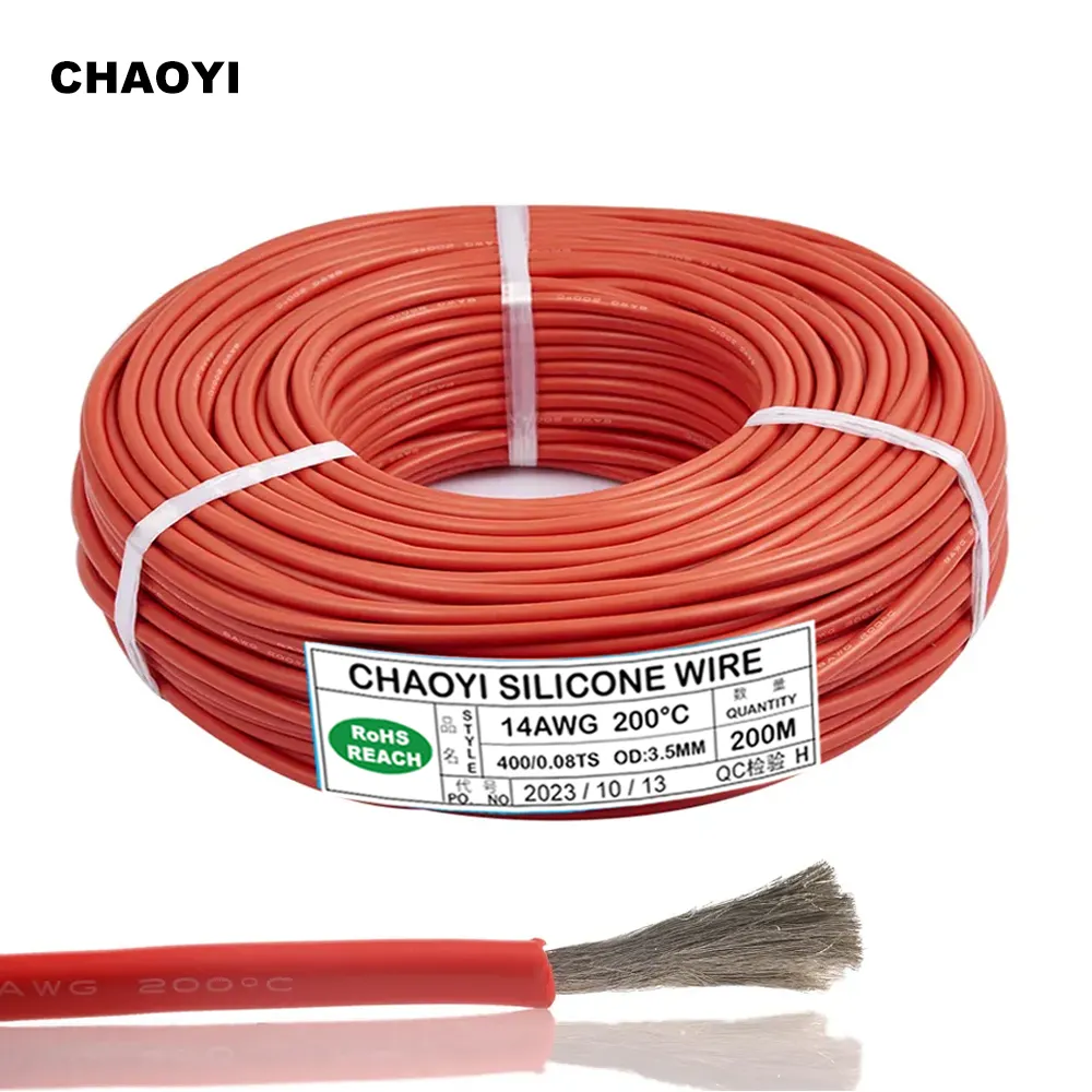 High Quality 600V AWG 4 6 8 10 12 14 18 22 24 26 28 Awg Heating Silicone Rubber Cable Super Flexible Electric Silicone Wire