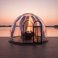 Tente bulle igloo transparente en forme de dôme, résistante aux UV, imperméable et résistante à la pression, pour l'extérieur, avec un ciel étoilé