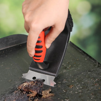 Brosse de nettoyage de barbecue transfrontalière la plus vendue, 3-en-1, avec manche en V et poils métalliques, pour nettoyer les grilles, design moderne et minimaliste