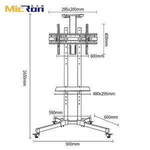 عربة تلفزيون متنقلة كاملة الحركة قابلة للتعديل ، * من من من VESA TV Mounts تناسب 32 بوصة-65 بوصة - Product Image 6