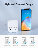 Adaptador de Enchufe de la UE a EE. UU. de 20 W 30 W PD 5 V/3 A 2C2A USB-C USB-A con Carga Rápida y Puertos de Salida de CA para Computadoras Portátiles y Teléfonos Móviles