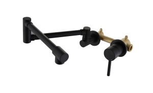 Grifo de cocina comercial, rociador de tracción, función de agua fría, uso en <span class=keywords><strong>restaurante</strong></span>, válvula de Orbe cepillada, extensión lateral, llenado de ollas de montaje en pared - Product Image 4