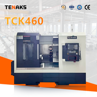 Tour CNC à banc incliné TEHAKS TCK460, centre de tournage CNC, tour horizontal à banc incliné pour métaux avec commande GSK