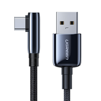Câble USB C UGREEN, câble USB A vers USB C à angle droit, coque en alliage de zinc de haute pureté, cordon tressé, design humanisé à 90 degrés