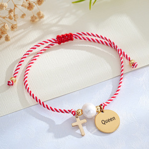 Pulsera de Disco con Nombre Personalizado Grabado, Pulsera de Cuerda Ajustable de Acero Inoxidable, Joyería de Moda Unisex para Regalo - Product Image 3