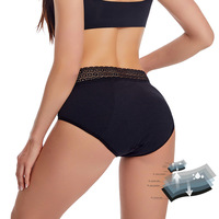 Femme coton dentelle période menstruelle culotte Yong filles 4 couches étanche Floral incontinence femmes Culotte Menstruelle sous-vêtements
