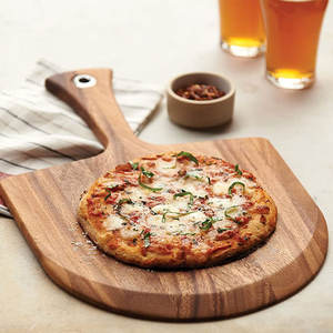 Pasta per <span class=keywords><strong>Pizza</strong></span> quadrata da 12 pollici Design naturale vassoio da portata in legno con manico in bambù per la cottura della <span class=keywords><strong>Pizza</strong></span> - Product Image 6