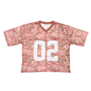 T-shirts en jersey imprimé personnalisé T-shirts en jersey de maille T-shirt surdimensionné de football T-shirt à col en V - Product Image 2