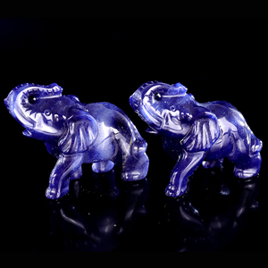 Tinh thể tự nhiên Tay Chạm Khắc động vật bức tượng màu xanh Aventurine voi tượng chữa bệnh Đá Thủ Công Tôn Giáo cho trang trí - Product Image 5