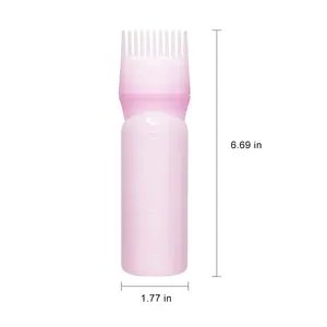 2 In 1 Root Hair Color Dye Comb Applicator Bottle Plastic Hair Dying Comb Bottle