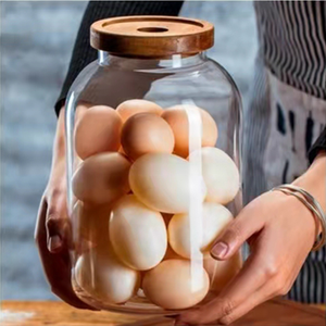 Frasco <span class=keywords><strong>de</strong></span> madera <span class=keywords><strong>de</strong></span> <span class=keywords><strong>acacia</strong></span> <span class=keywords><strong>de</strong></span> gran capacidad, contenedor <span class=keywords><strong>de</strong></span> almacenamiento con tapa <span class=keywords><strong>de</strong></span> madera, frascos <span class=keywords><strong>de</strong></span> vidrio para especias - Product Image 4