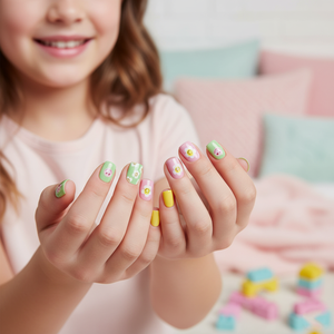 <span class=keywords><strong>Uñas</strong></span> Postizas Autoadhesivas de Diseño Floral con Caras Sonrientes, Paquete de 24 Unidades, Fáciles de Aplicar, <span class=keywords><strong>Uñas</strong></span> Adhesivas, <span class=keywords><strong>Uñas</strong></span> a Presión - Product Image 3