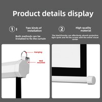 Écran de Projection Domestique à Contraste Élevé 3D 4K Compatible HD Motorisé Mural avec Format 16:9 Gris Mat