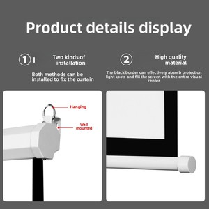 Màn hình máy chiếu gia đình có độ tương phản cao 3D 4K Hỗ trợ màn hình treo tường cơ giới HD với màu xám mờ định dạng 16:9 - Product Image 5