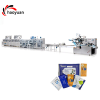 Ligne de production de lingettes humides entièrement automatique HAOYUAN HY-550 AC 380V, machine de fabrication et d'emballage de lingettes et de mouchoirs humides de poche miniatures