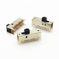 Interrupteur tactile coulissant 6 pôles à 3 niveaux d'intensité réglable Interrupteur miniature en plastique à 2 positions Interrupteur à glissière 6P3T Mini interrupteurs à glissière