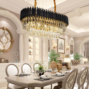 Juego Completo de Lámparas de Cristal para Decoración del Hogar, Estilo Europeo, para Hotel o Apartamento, Nueva Lámpara de Cristal Negra y Dorada con LED <span class=keywords><strong>2022</strong></span> - Product Image 4