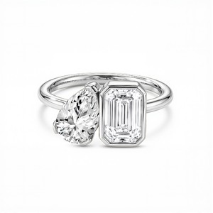 Modern Multi Stone Diamond <b>Ring</b> with Pear Cut Diamond Sustainable Lab Grown Stones Women's Luxury Wedding & Gift <b>Ring</b> - Product Image 2