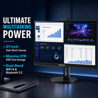 PC tout-en-un D4, taille maximale de la GPU 245x135x38mm, compatible avec les cartes graphiques dédiées, écran 27 pouces FHD, Intel Core I5, DDR4, SSD, Windows 11, Bluetooth