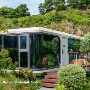 Capsule spatiale mobile, villa, maison, bureau, en acier, pliable, préfabriquée en Chine, style villa, modulaire, type Apple Cabin, pour camping panoramique - Product Image 2