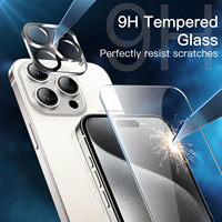 6 en 1 Combo clair Tpu PC dur pare-chocs couverture 9H verre trempé caméra lentille protecteur d'écran pour Iphone 14 15 Pro Max coque de téléphone