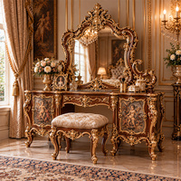 Lit à baldaquin de luxe en bois sculpté à la main, style baroque français, mobilier de chambre à coucher de style palais royal pour villa, manoir, hôtel