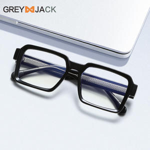 Monture de lunettes Greyjack Square TR90, protection anti-lumière bleue, monture complète, unisexe, lentilles en acrylique pour la myopie - Product Image 1