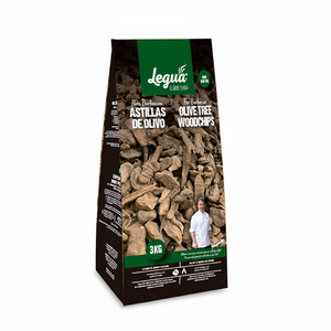 Copeaux de bois d'olivier de haute qualité LEGUA espagnol (brisures) Sac de 3 kg pour barbecue Cuisson et fumage Rapide et propre 4% de cendres - Product Image 2