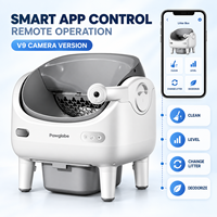 Bac à litière automatique pour chat V9 à ouverture supérieure avec caméra HD, surveillance en temps réel via application, nettoyage automatique et remplacement de la litière en un clic