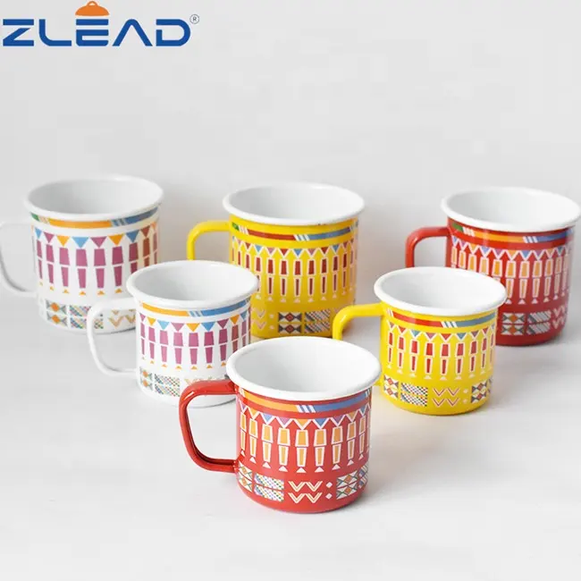 Großhandel Vintage Emaille Tasse benutzer definierte Logo Metall Emaille Tasse für Geschenke