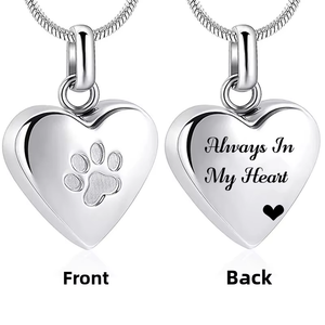 Kalung JCSL Heart Pet <span class=keywords><strong>Ashes</strong></span> Urn dari Baja Anti Karat dengan Rantai Ular untuk Kenang-kenangan Simpati bagi Pemilik Hewan Peliharaan - Product Image 5