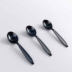 일회용 숟가락과 <span class=keywords><strong>포크</strong></span> 블랙 플라스틱 칼/기구 스푼 <span class=keywords><strong>포크</strong></span> 맞춤형 PP 플라스틱 그릇 식기 세트 - Product Image 6