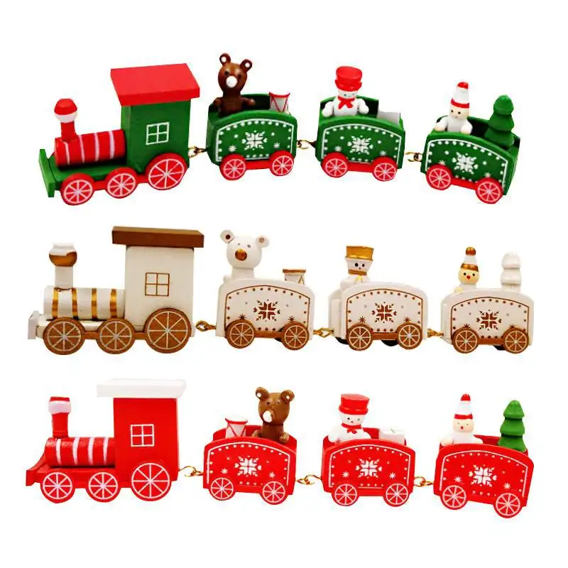 Giáng Sinh Vui Vẻ Tàu Gỗ Đồ Chơi Trang Trí Giáng Sinh Trang Trí Cho Nhà Santa Claus Quà Tặng Natal Navidad Noel Năm Mới Xmas Decor