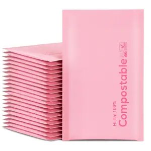 사용자 정의 친환경 재활용 대형 배송 핑크 버블 메일러 5x7 폴리 랩 로고 디자인 패딩 봉투 우편 가방