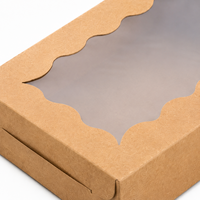 Boîte cadeau en carton ondulé personnalisée avec fenêtre transparente et matériaux recyclés pour l'emballage de pâtisseries, de bougies et de produits de vente au détail