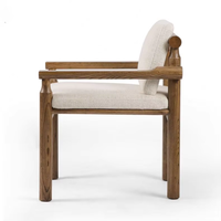 Fauteuil en bois de frêne massif naturel, mobilier de restaurant d'hôtel de luxe nordique, chaise de salle à manger en tissu pour salle à manger
