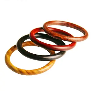 Natural Sandalwood Luxury Jewelry Gift Wristband Ebony Wood Bangle Round Wooden Bracelet