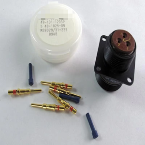 ตัวต่อติดผนังแบบ MS24264R12T3PN 3 POS w/ GOLD CRIMP ขั้วต่อแบบย้ำสำหรับอุตสาหกรรมของแท้ใหม่ - Product Image 1